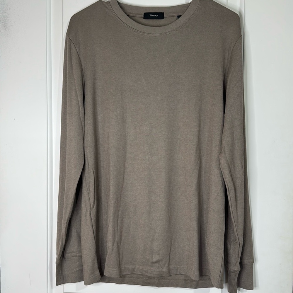 Theory Taupe Long Sleeve Tee
